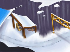 Concept art for the starting area of the Dead Load obstacle in KSB4