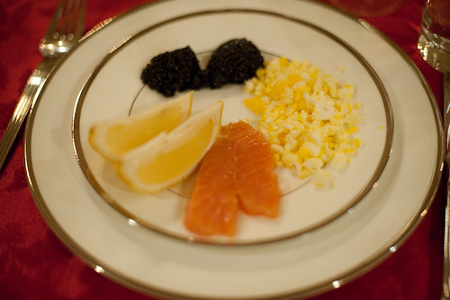 Salmon and caviar