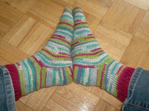 Crocheted Carnival Socks - Complete
