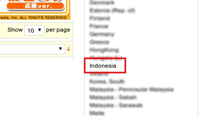 Indonesia is available in the shippable country list