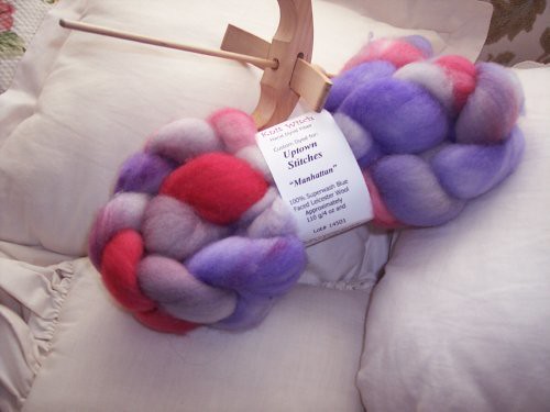 Turkish spindle and unspun blue faced leicester wool