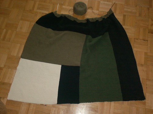 Moderne Log Cabin Blanket - Block 7 begun