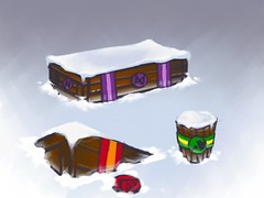 Concept art for the collectable materials in the Multiplayer