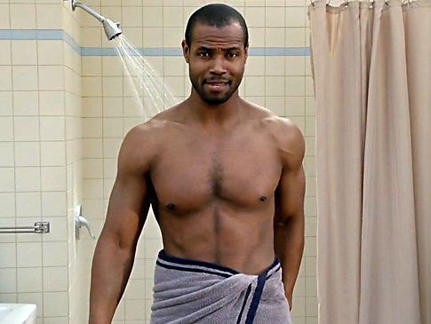 Old Spice Guy in a towel