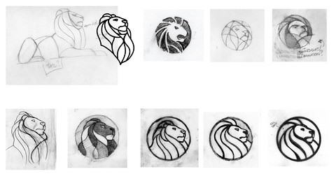 NYPL Library Lion Logo Sketches