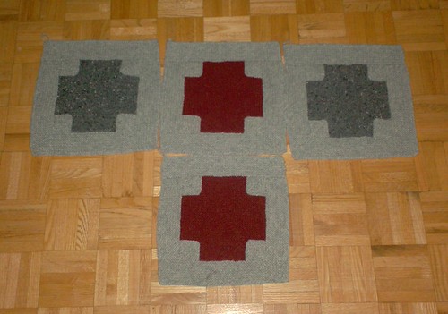 Mitered Crosses Blanket, 4 squares