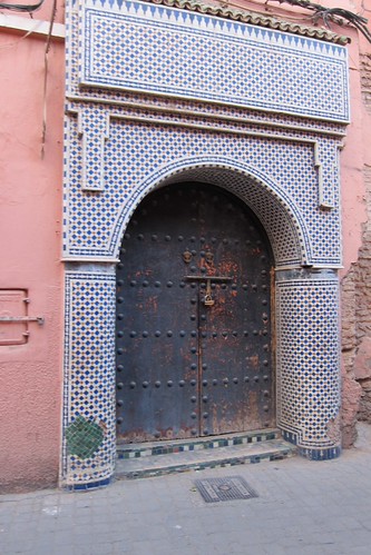 Marrakech tiled doorway Morocco