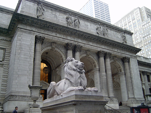 NYPL Official Marble Lion Sculptures by Edward Clark Potter