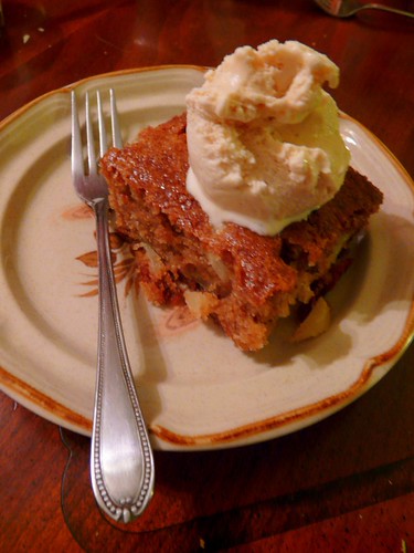 Hot Caramel Apple Cake & Pumpkin Spice Ice Cream