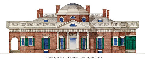 Thomas Jefferson's Monticello, Virginia, USA by Giovanni Giaconi Illustrator