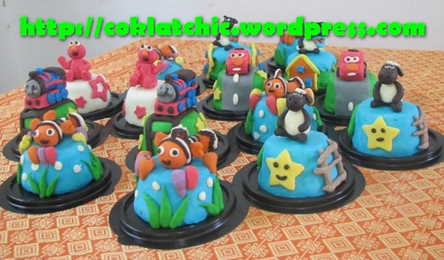 Minicake shaun the sheep, minicake timmy time, minicake thomas, minicake cars, minicake nemo dan minicake elmo