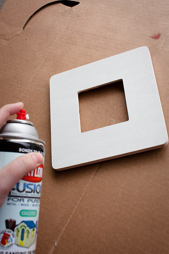 Spray paint the frame white
