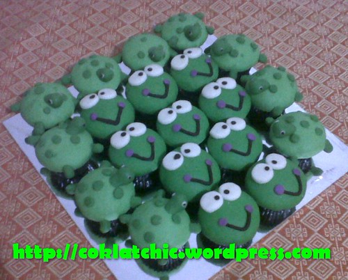 Minicupcake kura-kura dan minicupcake keropi