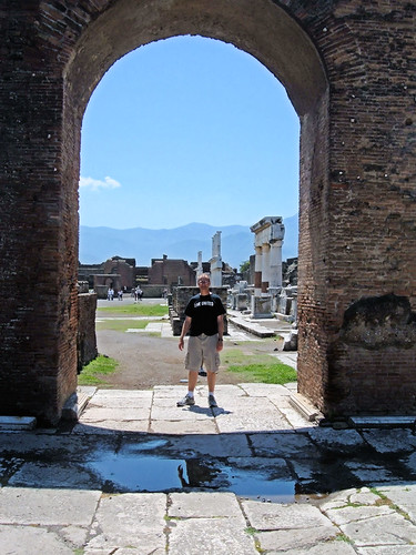 Mike standing awkwardly in front of Vesuvius Pompeii, Italy