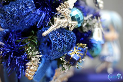 Close up on the blue-ish Christmas Tree