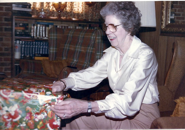 Nannie dressed for Christmas morning photos