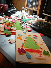 This year every holiday card was hand decorated by me. No two were alike.