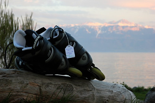 Rollers au bord du lac