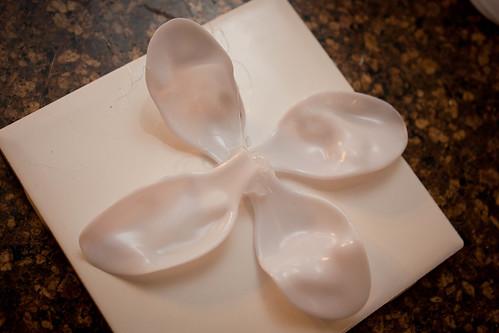 Arrange your petals in the hot glue