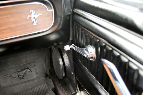 Passenger interior with multiple Mustang logos