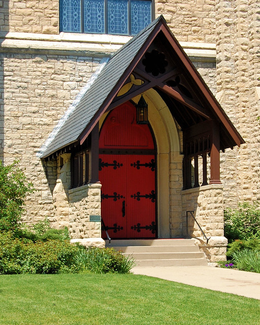 Front door is painted red