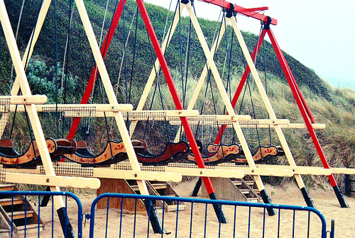 Swingboats Woolacombe Beach by 35mm_photographs