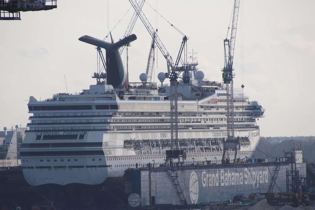 Dry Dock Cruise Ships And Others At The Grand Bahama Shi