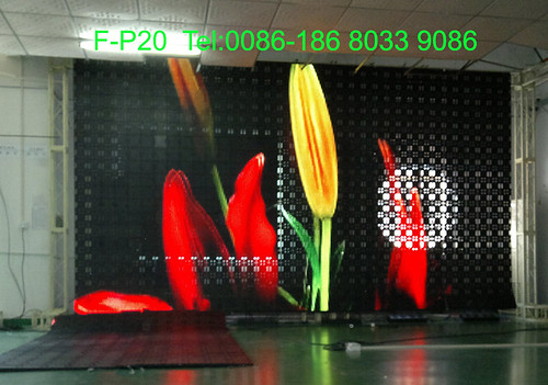 F-P20 3.2x5.76 flex led curtain by soft flexible LED vision curtain display