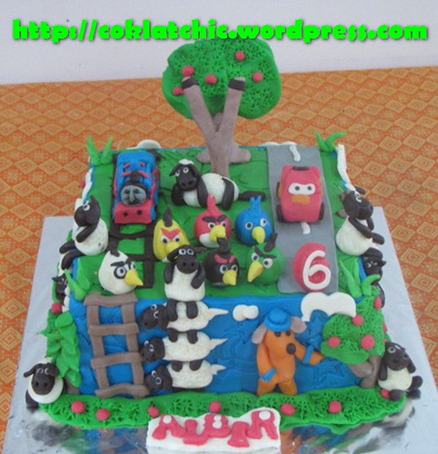 Cake Shaun the sheep, thomas dan cars