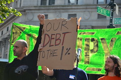 Strike Debt burning debt at Occupy Wall Street S17 Anniversary Concert in Foley Square