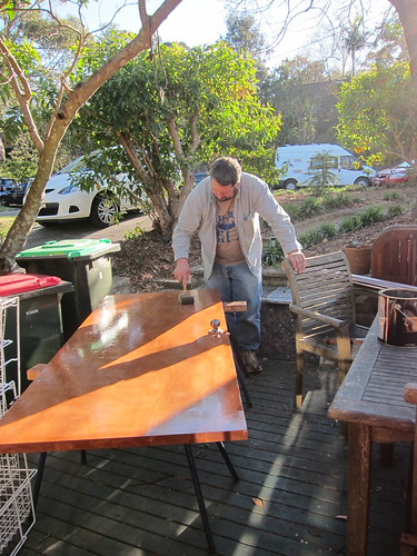 Just how he wanted to spend his Fathers Day afternoon