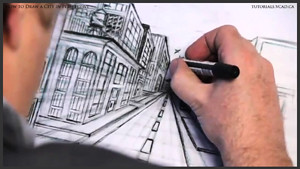 draw city buildings in perspective