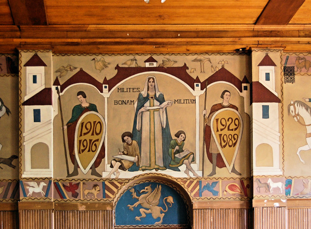 Gilbert Simmons Gym with the Bayeux Tapestry inspired mural