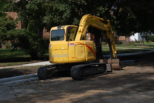Construction equipment parked