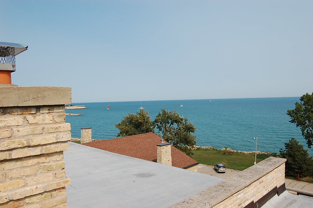 View of Lake Michigan from the astronomy observatory deck