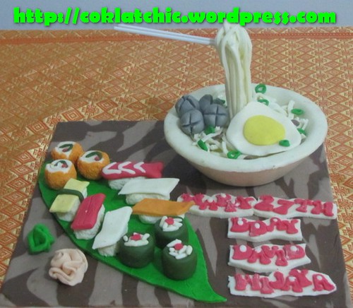 Cake mangkok bakso dan sushi