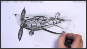 draw a cartoon airplane in two point perspective