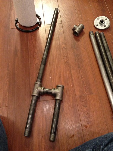 Add the 18' pipes to the bottom of your table legs