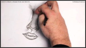 draw a human nose and mouth