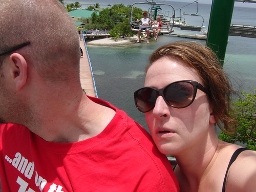 on a chairlift over the ocean in Honduras. NO BIG DEAL.