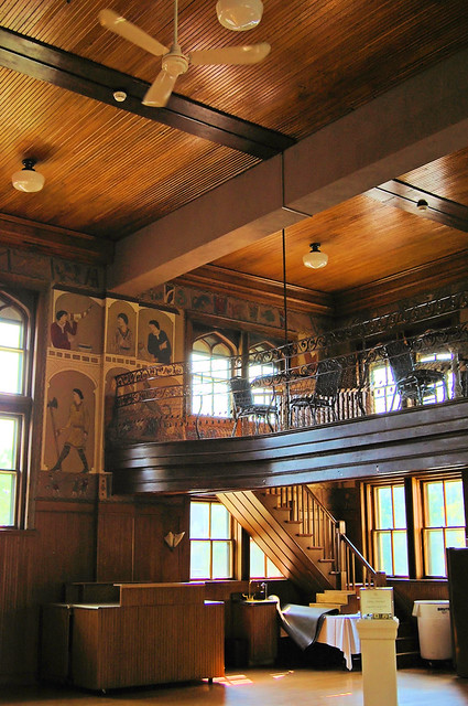 stairs to the nuns's balcony in the gym
