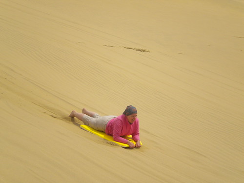 Sand boarding down Giant Sand Dunes at Ninety Mile Beach (which isn't actually 90 miles, it's 90 kilometres)