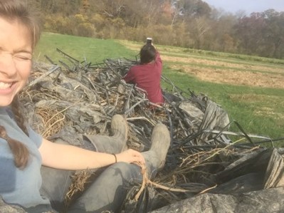 All of the plastic mulch and drip tape we removed from the sweet potato field!