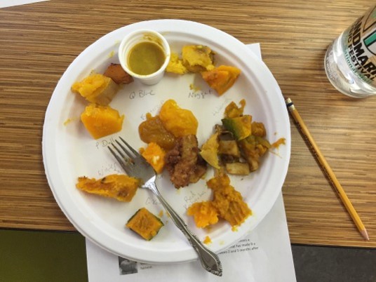 Squash tasting on the farm.