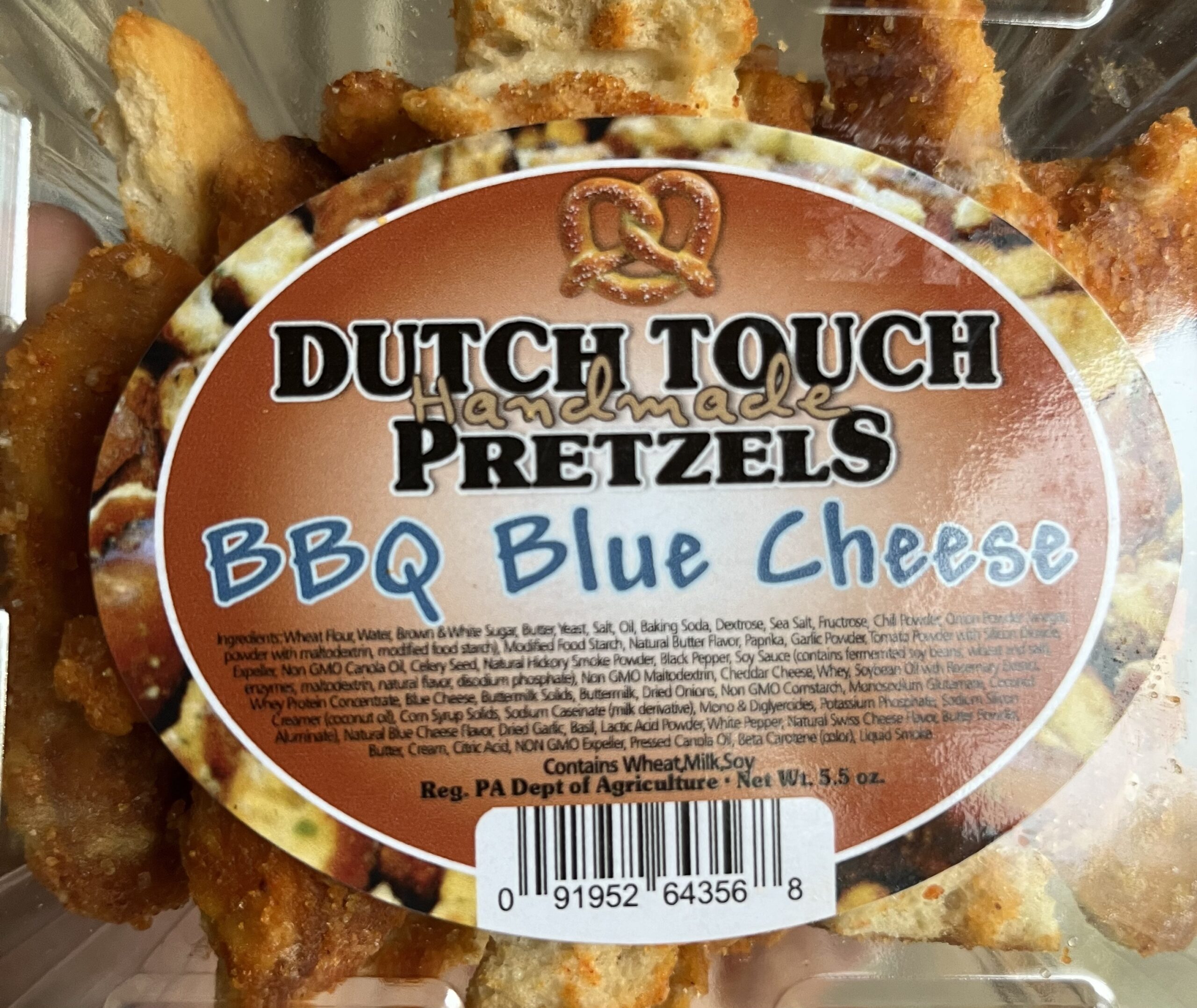 Handmade Dutch Touch Pretzels BBQ Blue Cheese