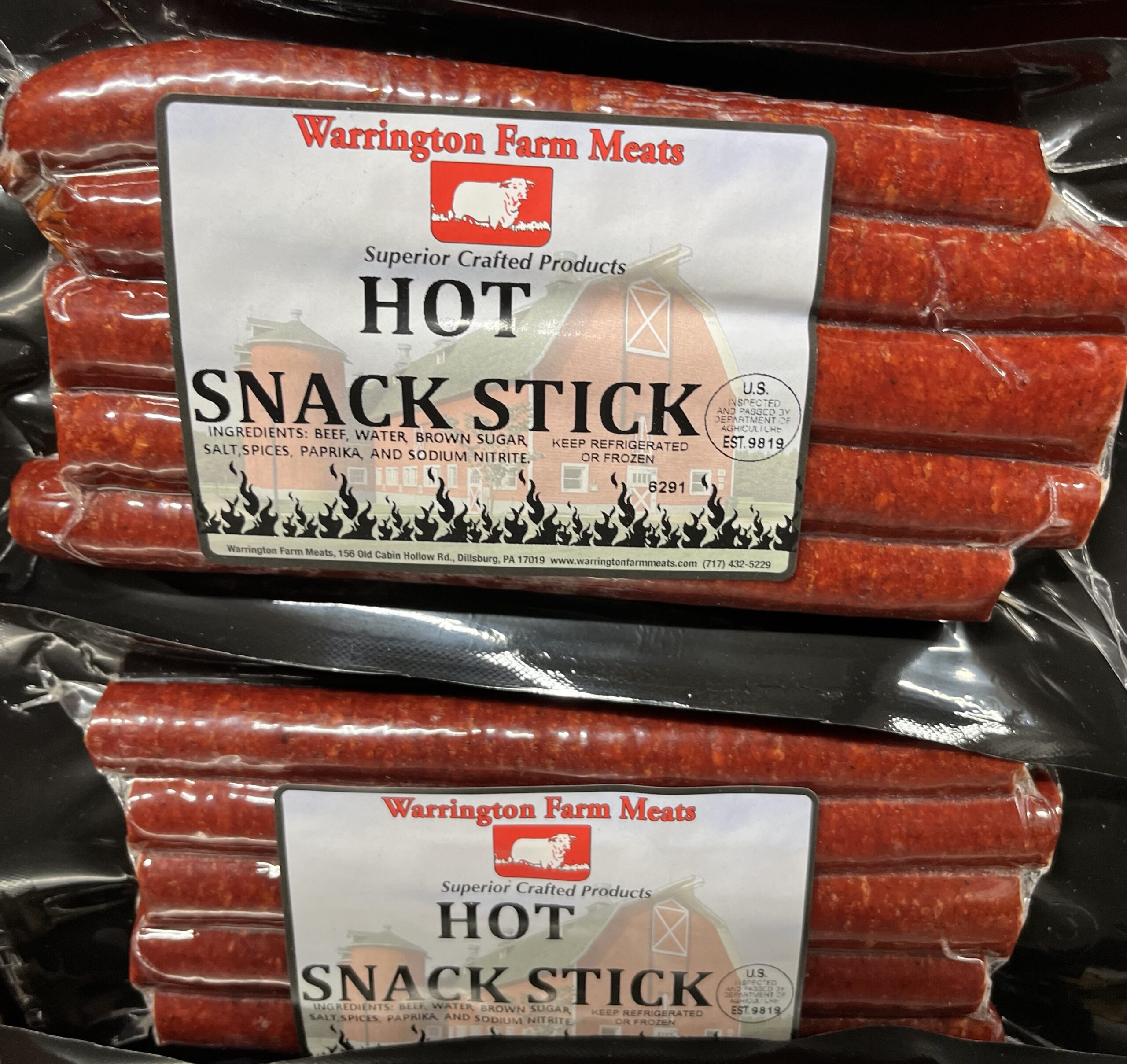 Warrington Farms Hot Beef Sticks - farmsteadboxes.com
