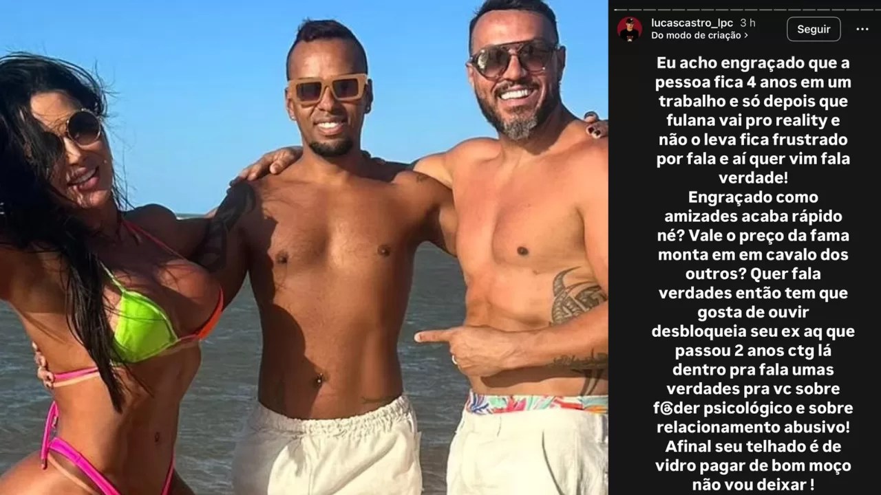 Ex-assistente de Gracyanne Barbosa é desmentido por ex-namorado e exposto como interesseiro e manipulador