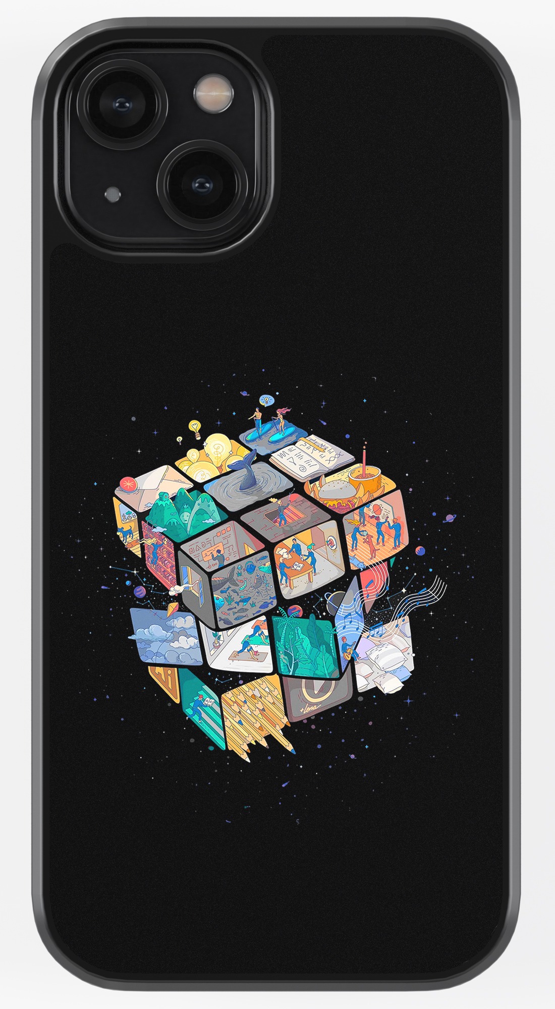 Rubik's Cube World TPU Metal Case