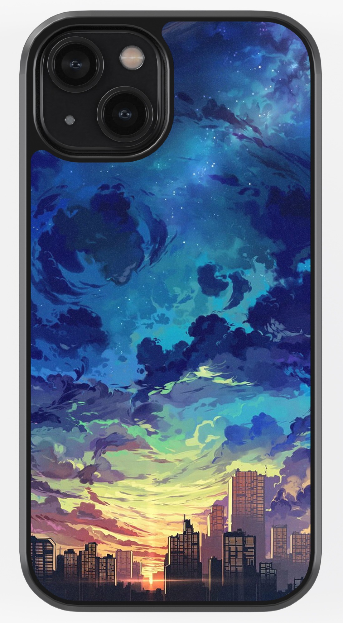 Modern World Sunset Art TPU Metal Case
