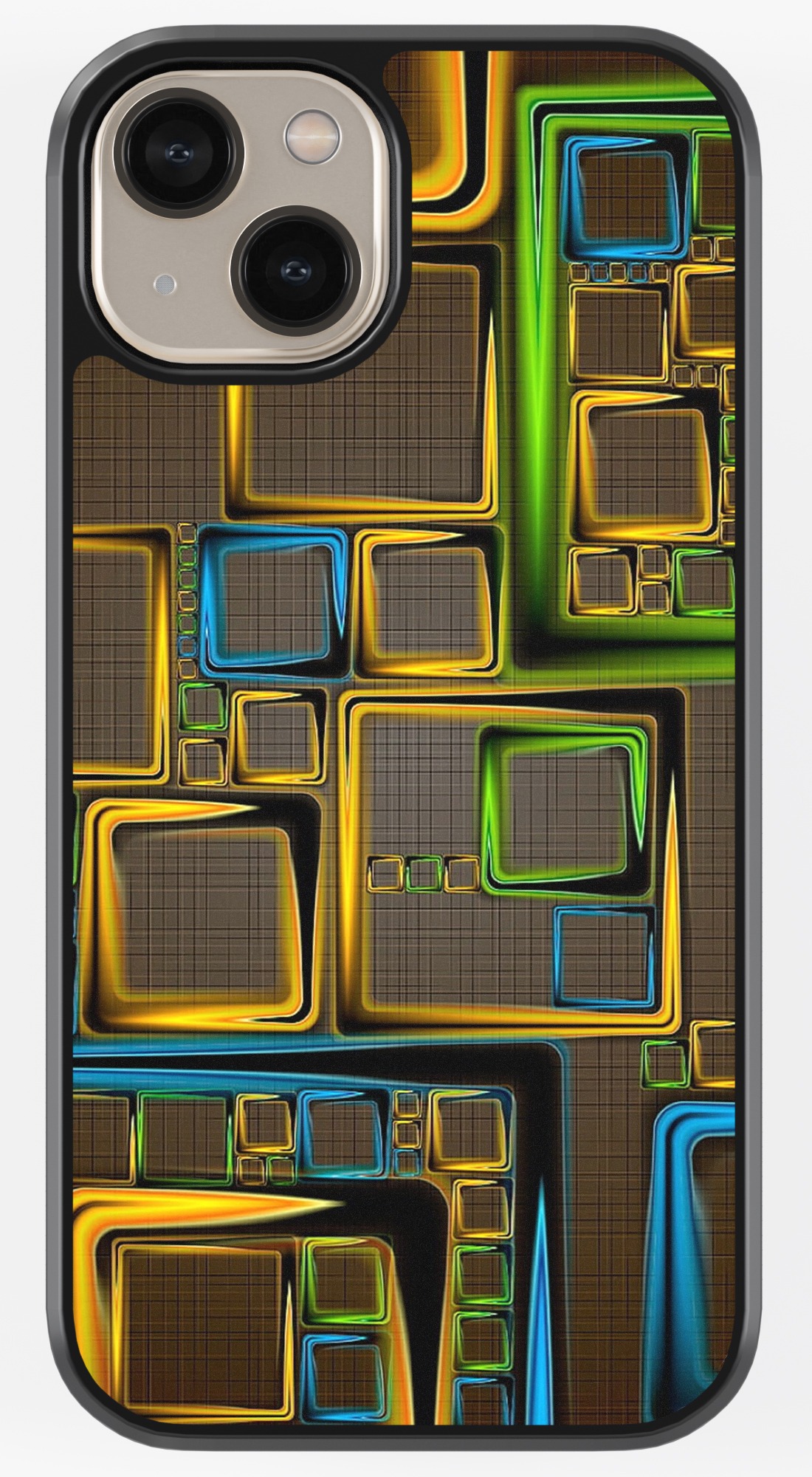 Hollow Squares Abstract TPU Metal Case